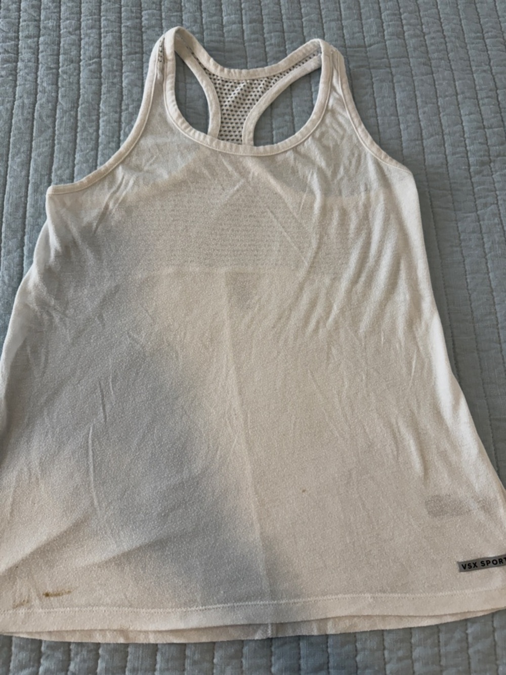 Victoria's Secret White Racerback Mesh Sport Tank